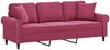 vidaXL 3-Sitzer-Sofa mit Zierkissen Weinrot 180 cm Samt 3200959 Bild 3
