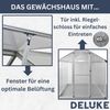Anzucht Gewächshaus KLASSIK 421x250x195cm Aluminium Gewächshaus Treibhaus Tomatenhaus Frühbeet Pflanzenhaus UV-Beständig, Schiebetür + Dachfenster Bild 3