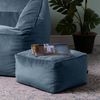 Icon Amara Hocker, Hellblau, Flauschiger Samt Stoff, Samt Sitzsack, Sitzpuff Hocker mit Füllung, Fußhocker für das Wohnzimmer, Deko Wohnzimmer Bild 2