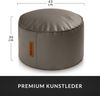 Green Bean® Sitzhocker aus Kunstleder - Pouf mit EPS Perlen Füllung - 43 x 30 cm - perfekte Ergänzung zum Sitzsack - Hellbraun-Grau Bild 4