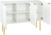Merax Moderner Sideboard mit robustem MDF, verstellbaren Regalböden und Metallbeinen, geeignet für Esszimmer, Wohnzimmer und Küche, Weiß Bild 3