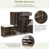 Merax Schuhaufbewahrungsbank & Schuhschrank,Schuhbank, multifunktionales Schuhregal mit gepolstertem Sitz, Grau, B140/T35/H110cm Bild 5