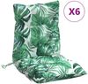 vidaXL Niedriglehner-Auflagen 6 Stk. Blattmuster Oxford-Gewebe 377709 Bild 2