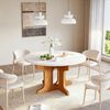 TWSOUL Esstisch runder/ovaler Küchentisch mit ausziehbarer, 90-120cm 4-8 Personen, Erweiterungsplatten intern, oval für Restaurant Wohnzimmermit Küche Bild 4