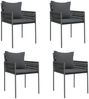 vidaXL 5-tlg. Garten-Essgruppe mit Kissen Poly Rattan und Stahl 3187052 Bild 4