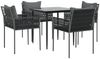 vidaXL 5-tlg. Garten-Essgruppe mit Kissen Poly Rattan und Stahl 3187052 Bild 3