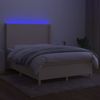 vidaXL Boxspringbett mit Matratze & LED Stoff Creme 140x200 cm, Härtegrad: H2 [3138722] Bild 3
