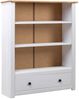 vidaXL Bücherregal Weiß 80 x 35 x 110 cm Massivholz Panama-Kiefer Bild 2