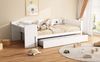Bett 90x200 cm mit ausziehbarem Rollbett und Schreibtisch – seitliche Regale, weiß Bild 5