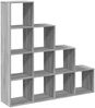 vidaXL Raumteiler-Bücherregal 4 Stufen Grau Sonoma 131,5x29x131,5 cm 857972 Bild 2