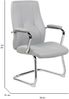 Dmora Stuhl Lucana, Wartezimmersitz mit Armlehnen für das Büro, Ergonomischer Wartesitz, 61x58h101 cm, Grau Bild 3