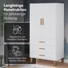 Bellabino 'Liri' Kinderkleiderschrank, weiß, Kleiderschrank für Kinderzimmer mit 3 Schubladen und Kleiderstange Bild 4