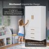 Bellabino 'Liri' Kinderkleiderschrank, weiß, Kleiderschrank für Kinderzimmer mit 3 Schubladen und Kleiderstange Bild 5