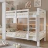 Bett 90x200 cm mit Regalen und Leiter – platzsparendes Etagenbett aus Massivholz, weiß, ohne Matratze Bild 2