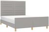 Doppelbett, Polsterbett mit Kopfteil Stoff Hellgrau 140x190 cm Bild 3