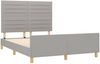 Doppelbett, Polsterbett mit Kopfteil Stoff Hellgrau 140x190 cm Bild 4