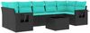 vidaXL 8-teiliges Gartensofa-Set mit Kissen, schwarzes Polyrattan 3219936 Bild 2