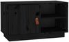 vidaXL TV-Schrank Schwarz 70x34x40 cm Massivholz Kiefer 818239 Bild 2