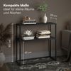 skølm 'Skadi' Konsolentisch mit zwei Ablagen, Metall, schwarz, 80x28x80 cm, Metallregal mit Stauraum Bild 5