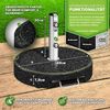 tillvex® Granit Sonnenschirmständer mit Rollen & Teleskopgriff Anthrazit - 27 kg Rund | Schirmständer Sonnenschirm mit Edelstahlrohr | Balkonschirmständer für Schirmstöcke 16-48 mm & 300 cm Schirmdurchmesser Bild 2