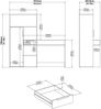 Dmora Schreibtisch Annalou, Mehrzweckschreibtisch, Bürotisch für PC, Eckschreibtisch, 163x60 h155 cm, Eiche und Weiß Bild 3