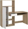 Dmora Schreibtisch Annalou, Mehrzweckschreibtisch, Bürotisch für PC, Eckschreibtisch, 163x60 h155 cm, Eiche und Weiß Bild 4