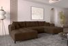 99rooms Massimo Wohnlandschaft Cordstoff POSO Braun mit Schlaffunktion Wohnung Bild 3