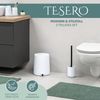 Bad-Accessoires Set TESERO 2tlg. bestehend aus 1x WC-Garnitur, 1x Kosmetikeimer aus Kunststoff in Weiß Bild 2
