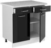 Unterschrank R-Line Schwarz Hochglanz 80 cm mit Schubladen und Türen, mit Arbeitsplatte Vicco Bild 5