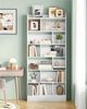 Bücherregal, Bücherschrank, mit 7 Fächern, Aufbewahrungsregal, Standregal, für Wohnzimmer, Büro, Schlafzimmer, 24 x 80 x 199 cm, Weiß Bild 4