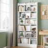 Bücherregal, Bücherschrank, mit 7 Fächern, Aufbewahrungsregal, Standregal, für Wohnzimmer, Büro, Schlafzimmer, 24 x 80 x 199 cm, Weiß Bild 3