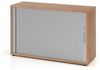 Hammerbacher Rollladenschrank, horizontal, 2 Ordnerhöhen, 120 x 40 x 74,8 cm, Buche/Silber, Bogengriff Bild 2