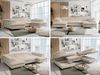 Ecksofa U-Form, mit Bettkasten, Bettfunktion und Einstellbare Kopfstützen, Sofa big XXL - PETER U - Creme Plüsch Bild 2