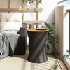 vidaXL Garten-Beistelltisch Trommelform Schwarz Poly Rattan Massivholz 368296 Bild 3