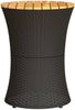 vidaXL Garten-Beistelltisch Trommelform Schwarz Poly Rattan Massivholz 368296 Bild 5