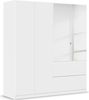 rauch Kleiderschrank, Drehtürenschrank COSTA, 4-türig, 2 Spiegeltüren, 2 Schubkästen, push-to-open, Alpinweiß, 181 x 197 x 54 cm Bild 3
