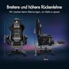 Gamingstuhl Bürostuhl mit Massage Fußstütze Kopf-Lendenkissen PU Grau Bild 2