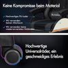 Gamingstuhl Bürostuhl mit Massage Fußstütze Kopf-Lendenkissen PU Grau Bild 5