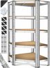 MASKO® Eckregal Lagerregal Schwerlastregal, Kellerregal, 180x75x40cm , bis 875 kg, 5 verstellbare Ablagen, MDF-Platten Regal aus Metall, Steckregal, Werkstattregal, Keller, Garage Silber Bild 1