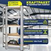 MASKO® Eckregal Lagerregal Schwerlastregal, Kellerregal, 180x75x40cm , bis 875 kg, 5 verstellbare Ablagen, MDF-Platten Regal aus Metall, Steckregal, Werkstattregal, Keller, Garage Silber Bild 2