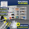 MASKO® Eckregal Lagerregal Schwerlastregal, Kellerregal, 180x75x40cm , bis 875 kg, 5 verstellbare Ablagen, MDF-Platten Regal aus Metall, Steckregal, Werkstattregal, Keller, Garage Silber Bild 4