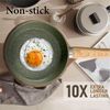 12-teiliges Induktion Kochgeschirr Set, Grüner Granit Antihaft Töpfe Pfannen Bild 3