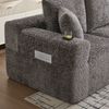 Ecksofa 80×261×165 cm in Dunkelgrau – modulares Sofa aus Chenille mit tiefer Sitzfläche, Memory-Schaum und Getränkehaltern Bild 5
