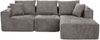Ecksofa 80×261×165 cm in Dunkelgrau – modulares Sofa aus Chenille mit tiefer Sitzfläche, Memory-Schaum und Getränkehaltern Bild 2