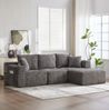 Ecksofa 80×261×165 cm in Dunkelgrau – modulares Sofa aus Chenille mit tiefer Sitzfläche, Memory-Schaum und Getränkehaltern Bild 4