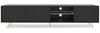 Selsey Bello - TV Lowboard Schwarz LED-Beleuchtung Lamellenfront goldene Füße 175cm breit Bild 3