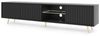 Selsey Bello - TV Lowboard Schwarz LED-Beleuchtung Lamellenfront goldene Füße 175cm breit Bild 4