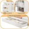 Merax Kinder-Etagenbett, Doppelbett, multifunktionales Kinderbett mit Ablagekorb, mit Schublade, mit Treppenschrank, mit Ablageschrank, ohne Matratze, weiß + naturfarben Bild 5