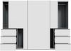 Forte WINN 2 Kleiderschrank 270, moderner Kleiderschrank mit 3 Schwebetüren und 6 Schubladen, Holzwerkstoff, Weiß, 269,7 cm breit x 200,5 cm hoch x 61 cm tief Bild 4