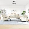 vidaXL 3-tlg. Sofagarnitur mit Kissen Creme Samt 3278359 Bild 3